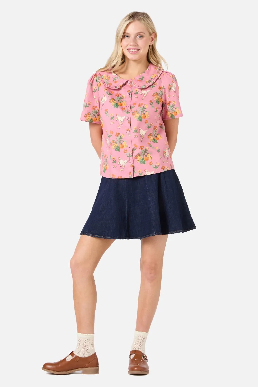 Chickens Short Sleeve Blouse