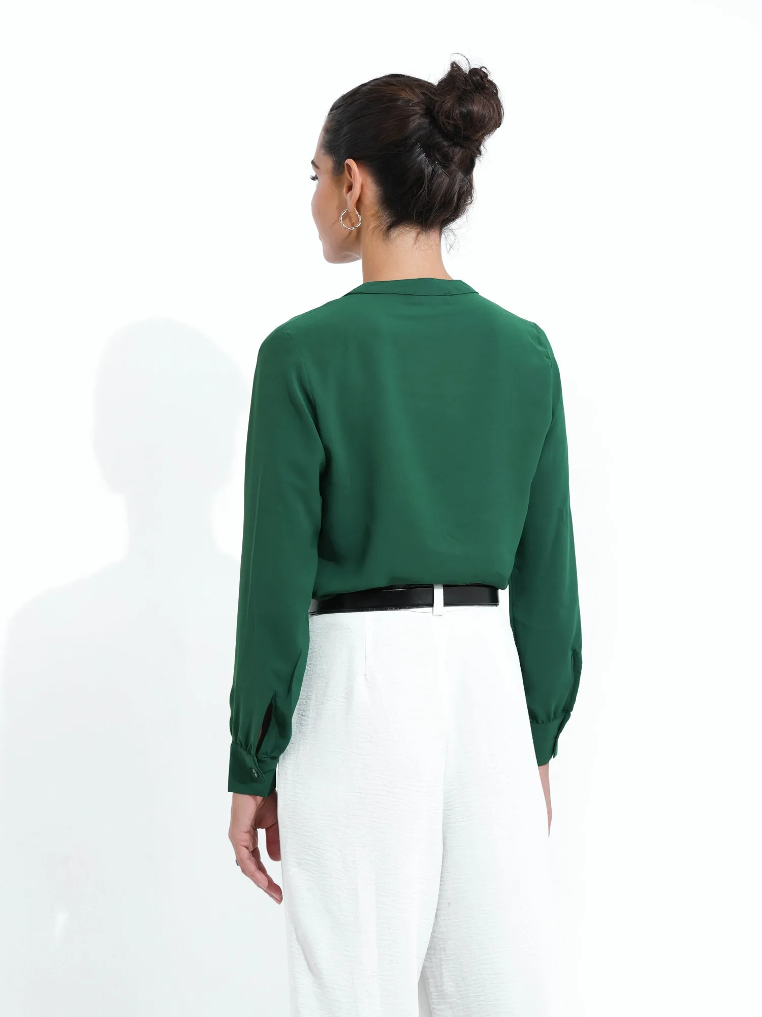 Chinese Collar Button Down Shirt