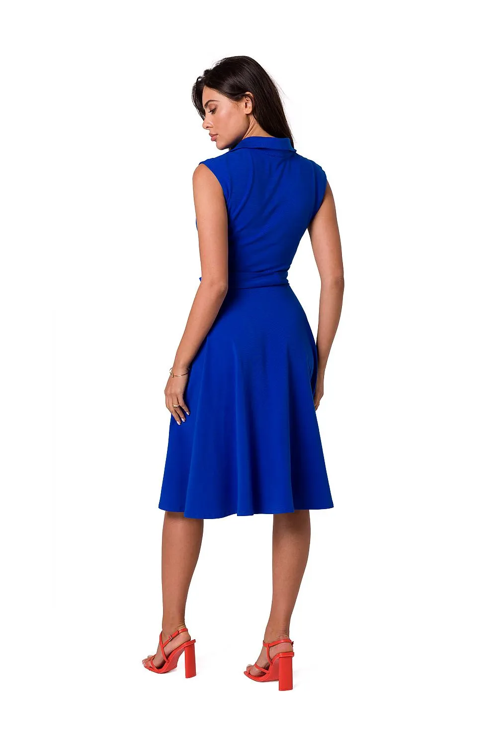 Collared A-Line Sleeveless Dress
