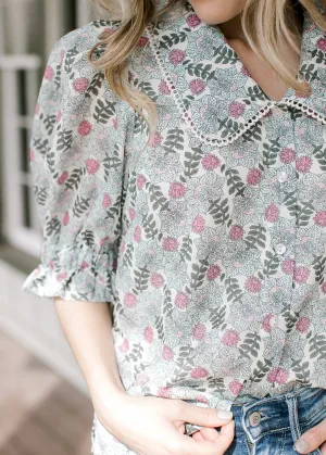 Collared Sage Top