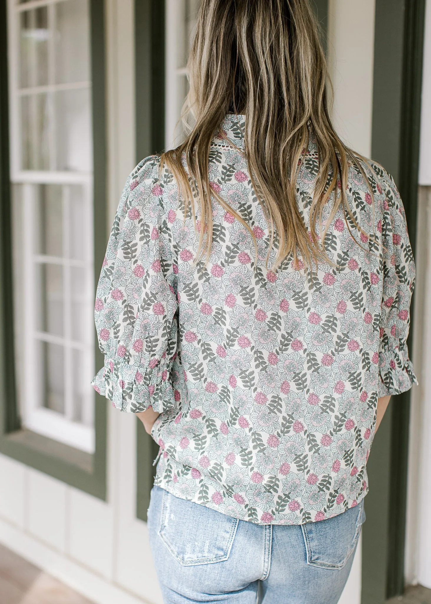 Collared Sage Top