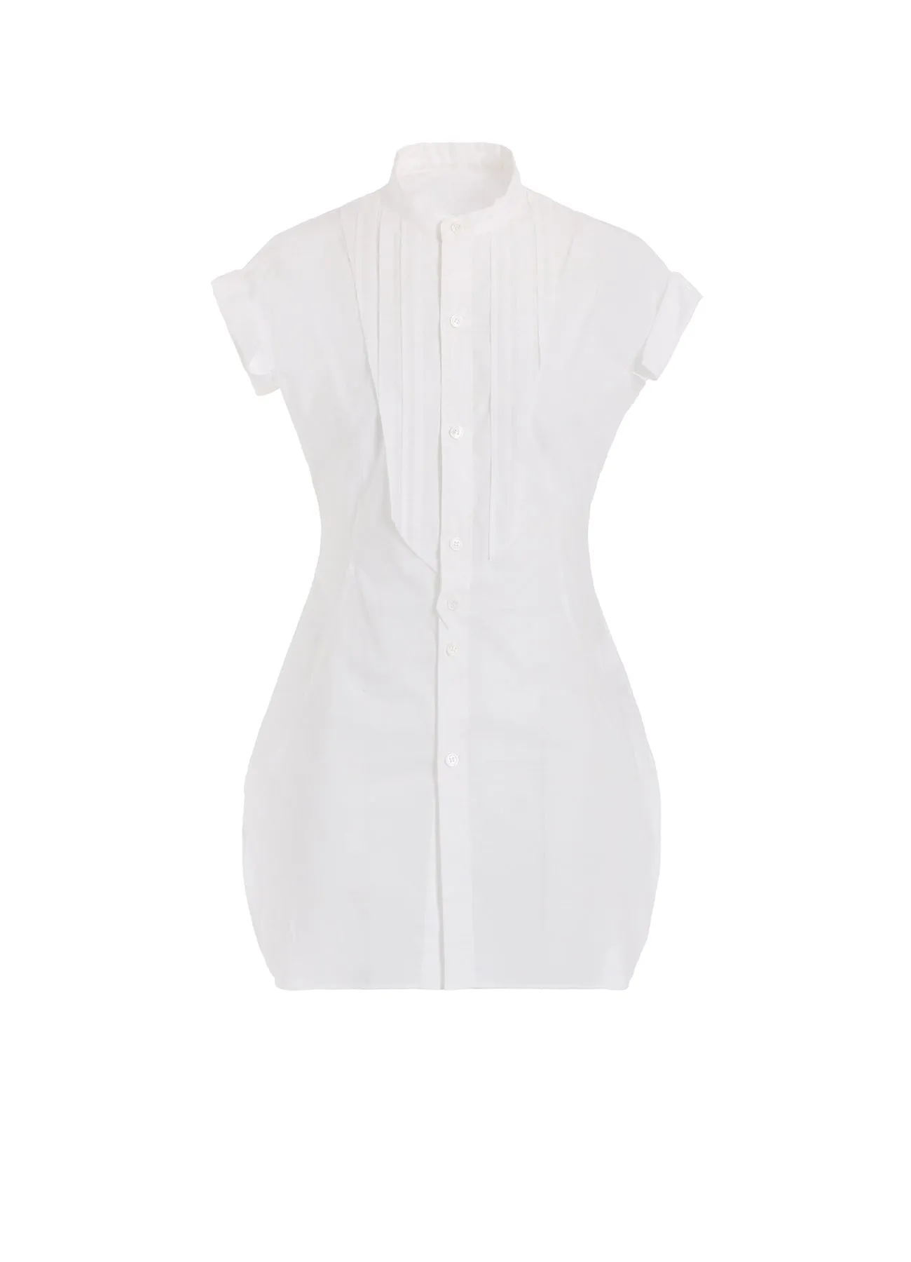 COTTON/LAWN STAND COLLAR SHIRT