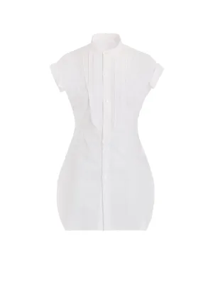 COTTON/LAWN STAND COLLAR SHIRT