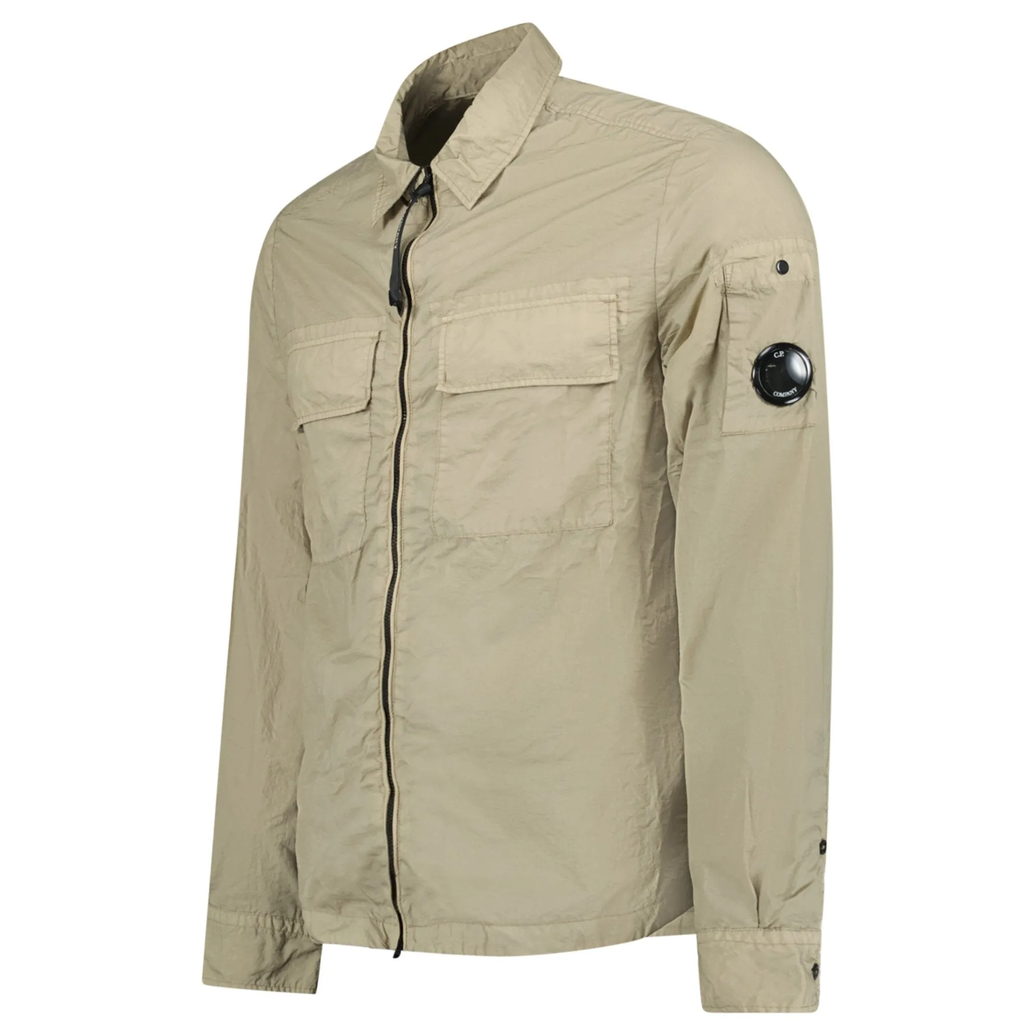CP COMPANY TAYLON LENS OVER SHIRT BEIGE