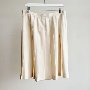 Cream Pleated Skirt