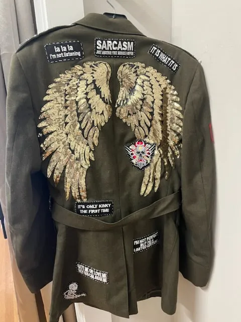 Custom Military Jacket, size S/M #5002