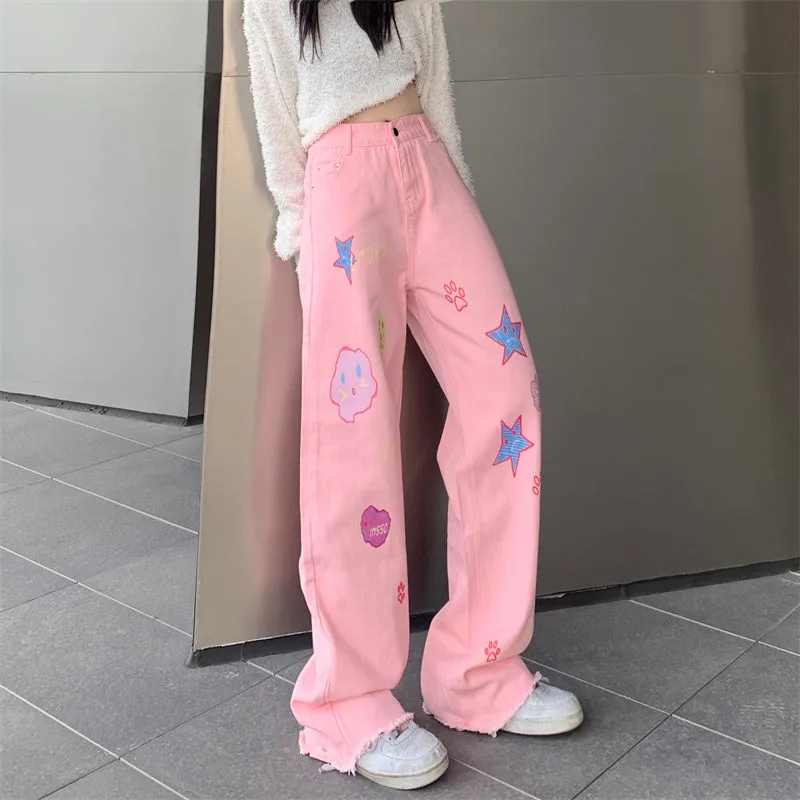 cute high waist jeans  KF9941