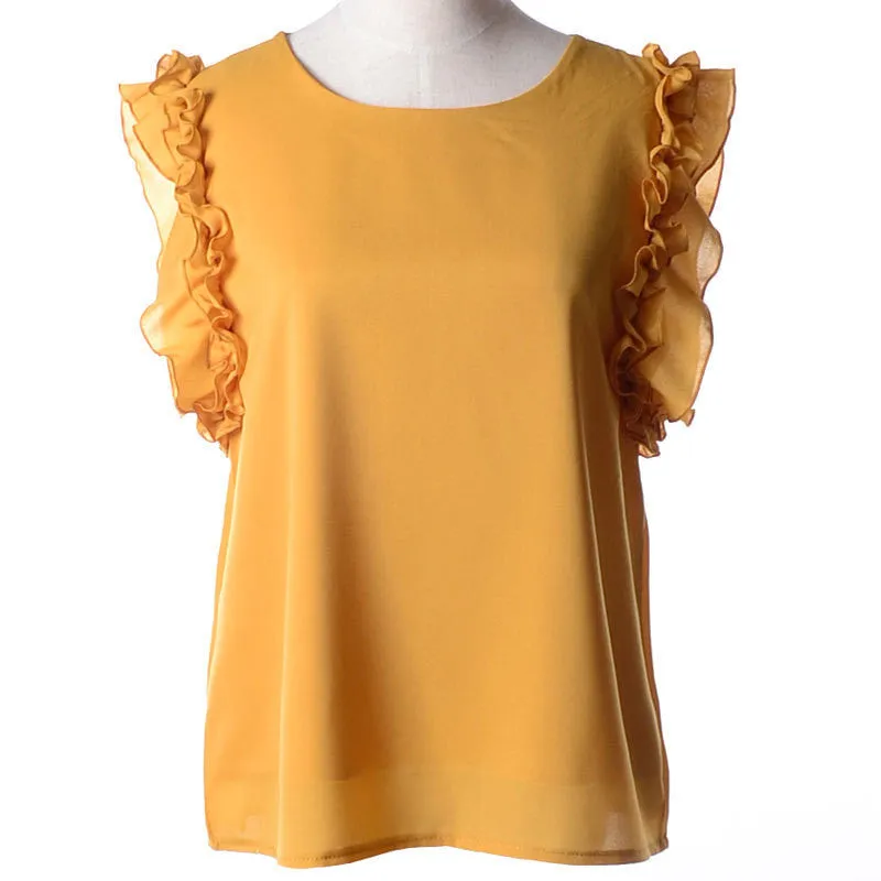 Cute Tops Shirt Women S-XL O Neck Puff Sleeve Pullover Lace Bow Chiffon Shirt Blouse Plus Size