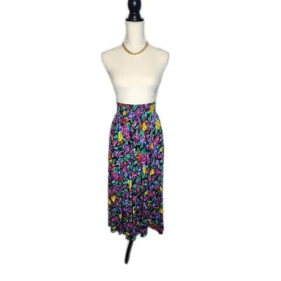 Dennis Goldsmith, Floral 2 piece A-Line Maxi Skirt Set. Size Small
