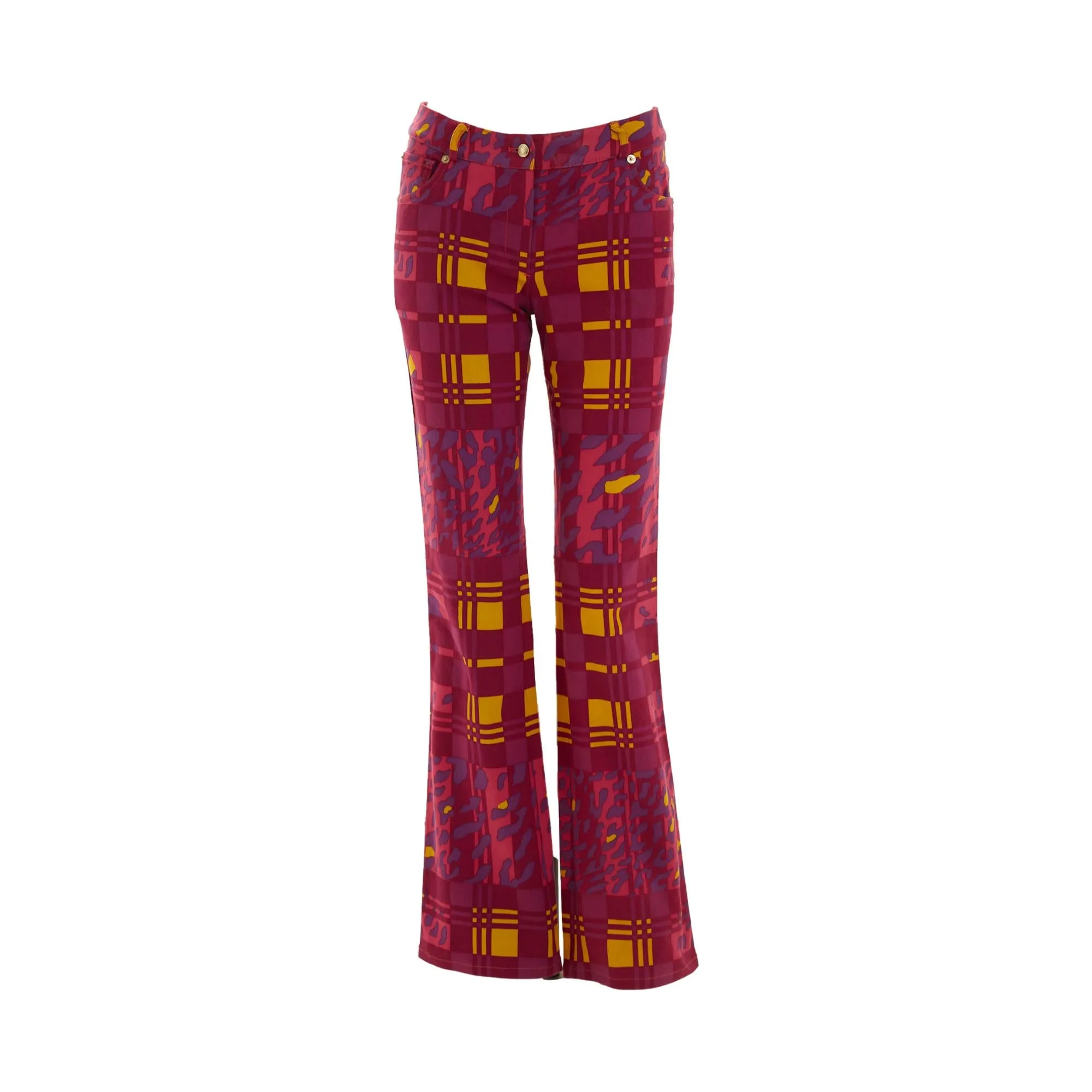 Dior Plaid Cheetah Flare Pants