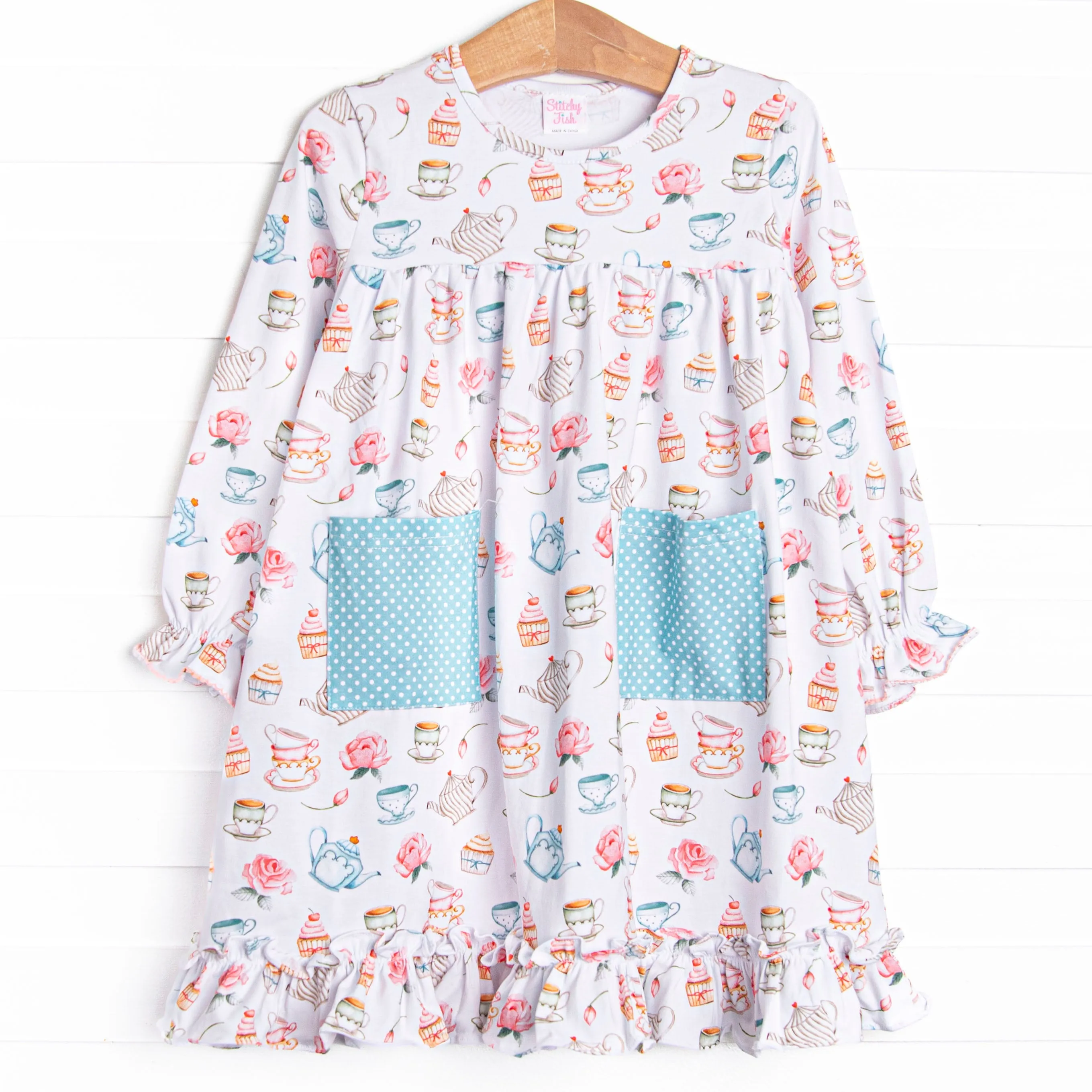 Don't Be Chai Ruffle Dress, Blue