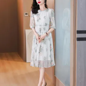 Dreamy Mesh and Floral Print Women's Tea Dress for All Occasions