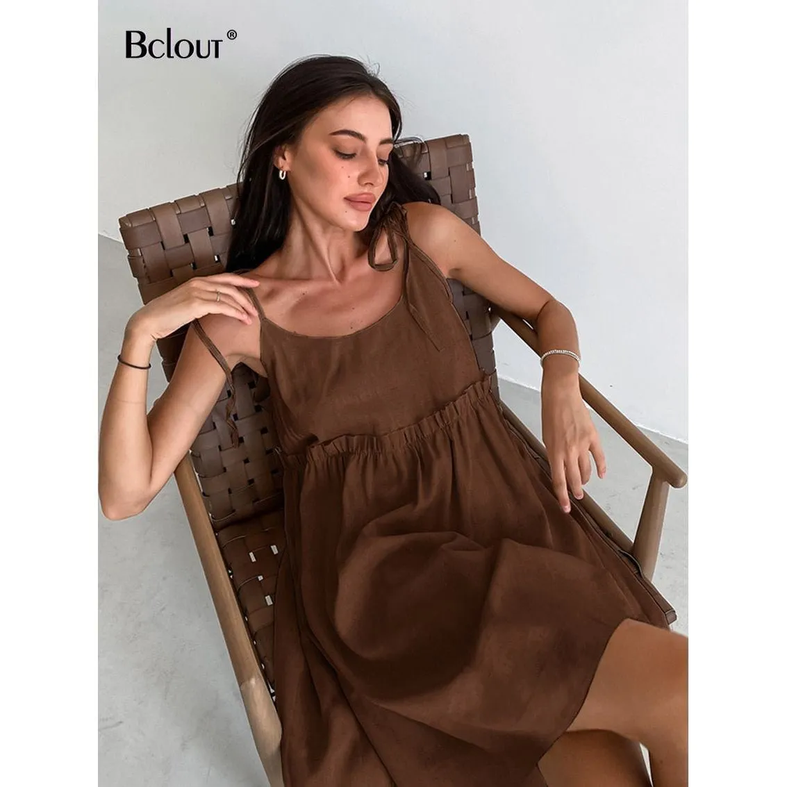 Dress Women Elegant Strap A-Line Loose Vintage dresses