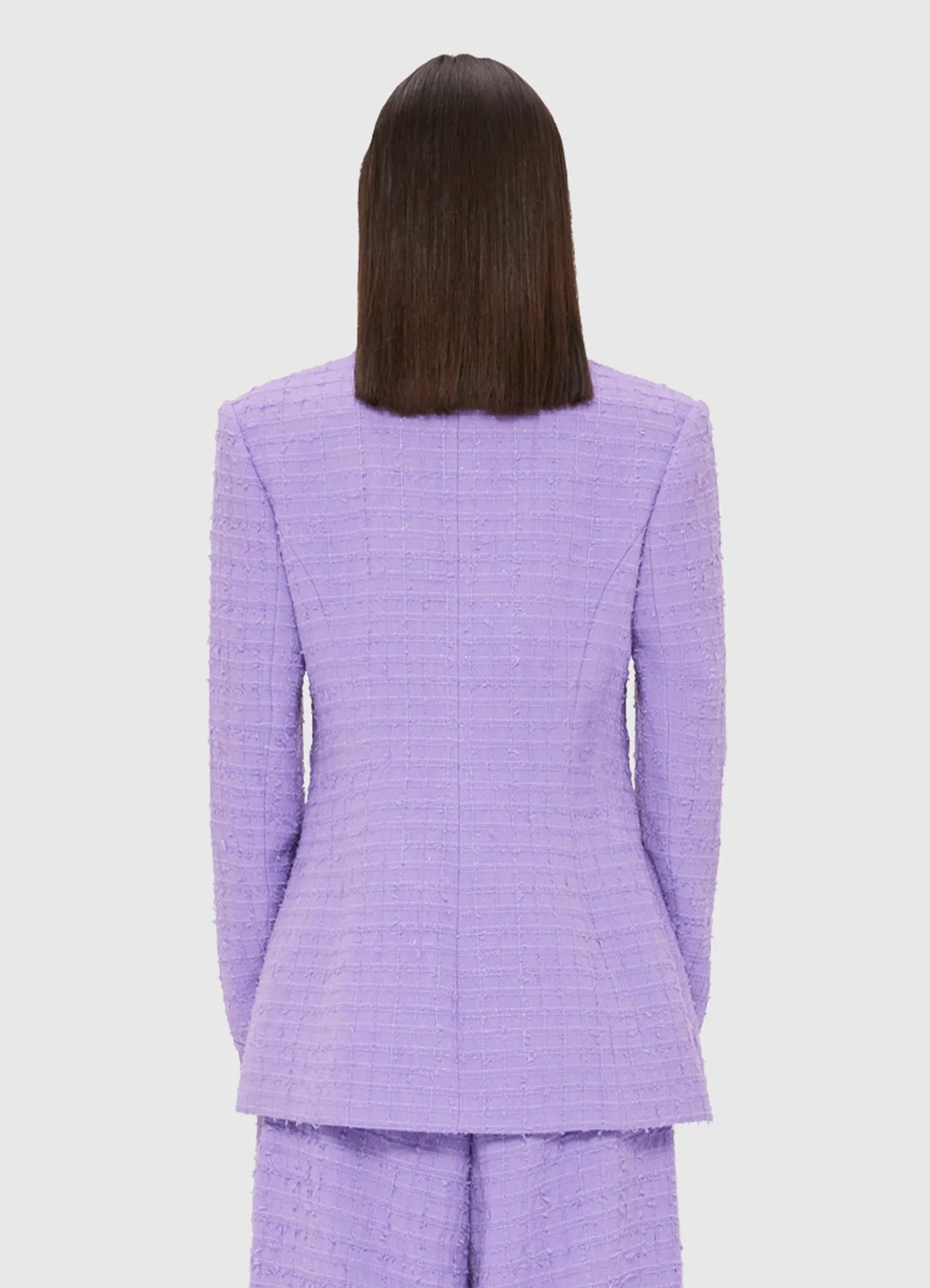 Edith Tweed Pocket Blazer - Violet