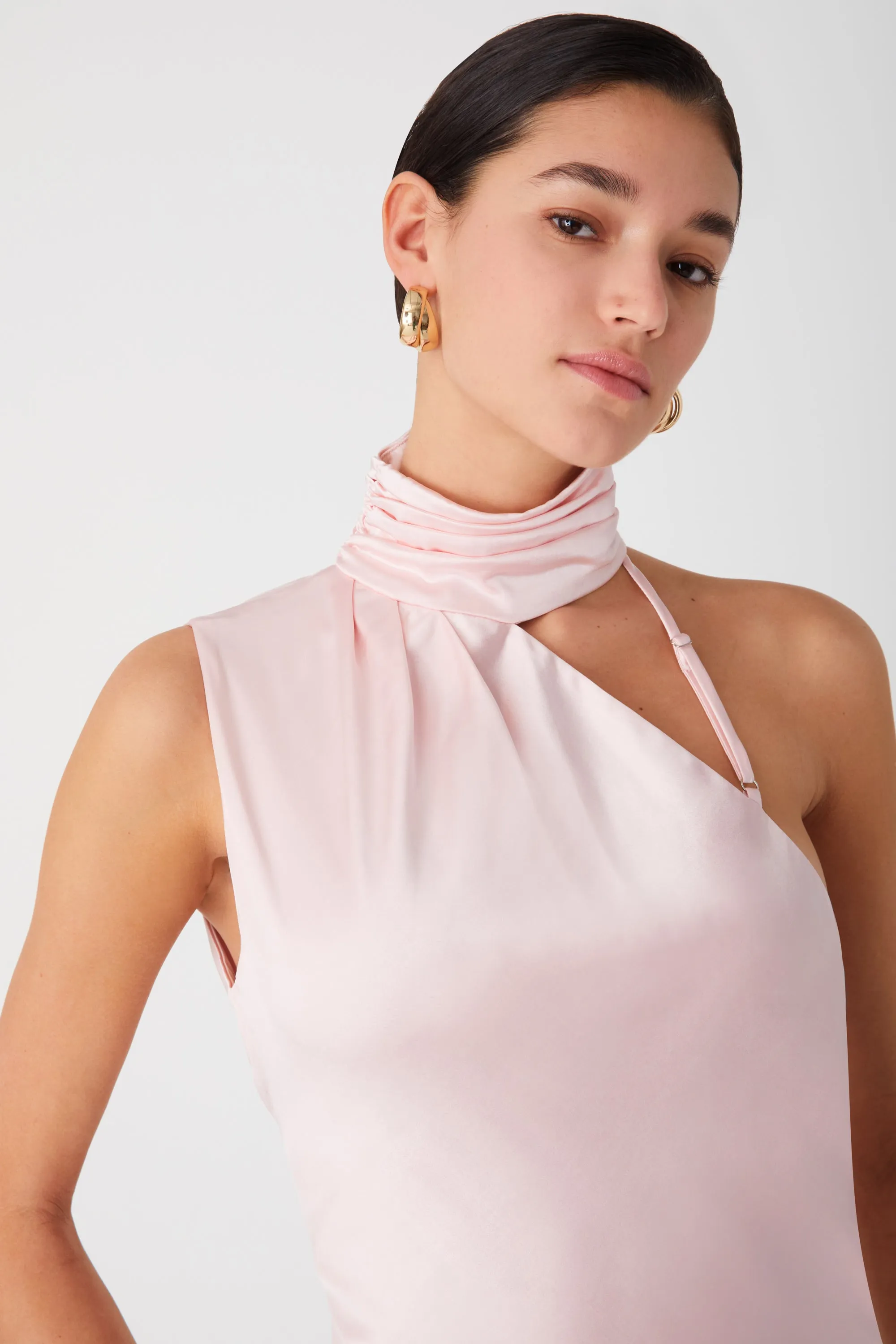 ELANIA GLOSS SATIN MIDI DRESS