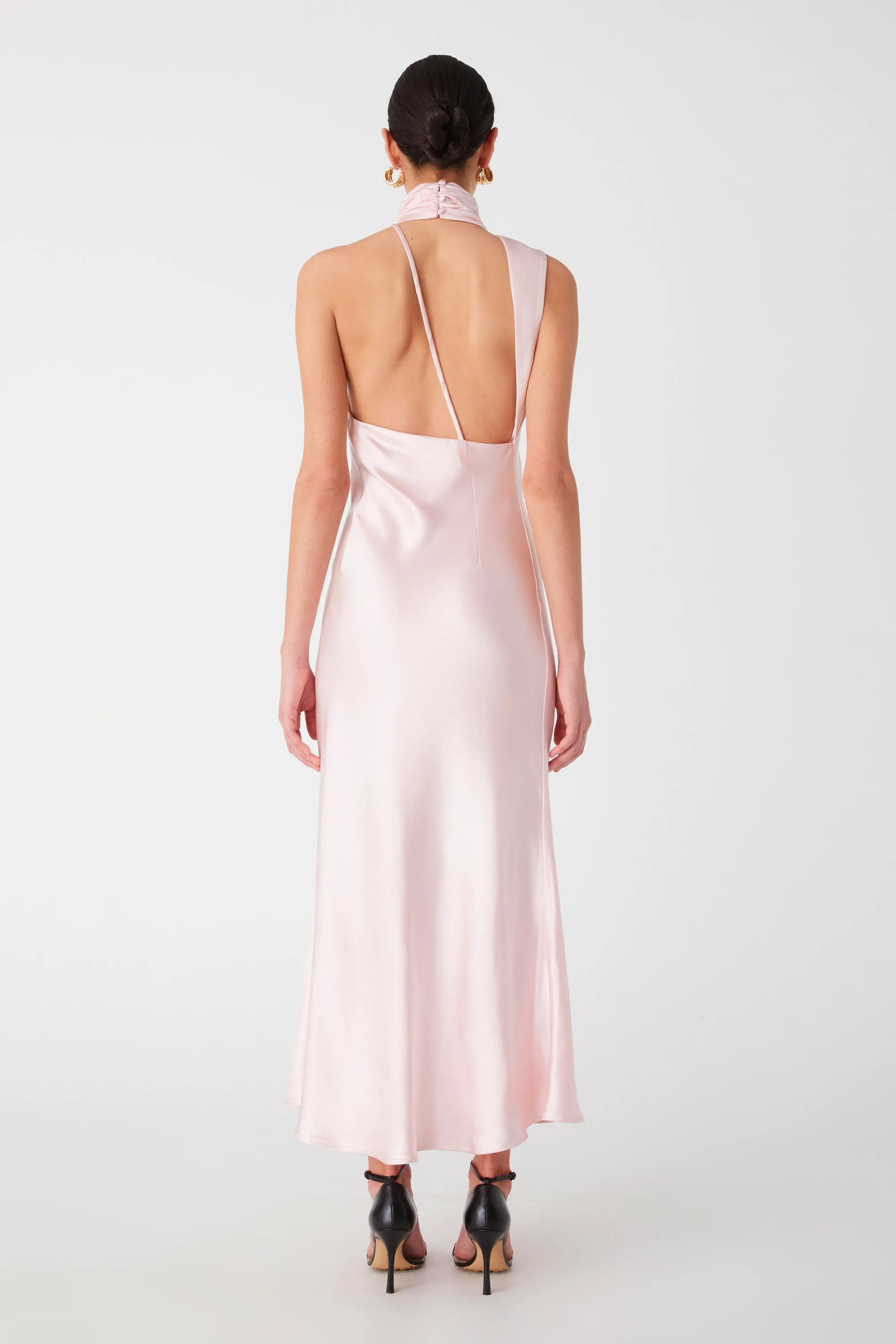 ELANIA GLOSS SATIN MIDI DRESS