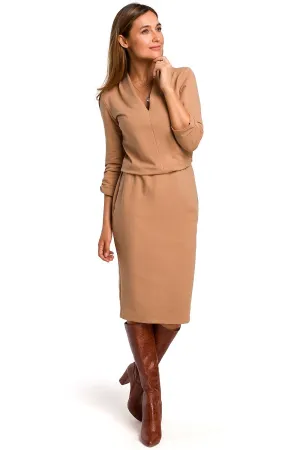 Elegant A-Line Dress with Elastic Waist