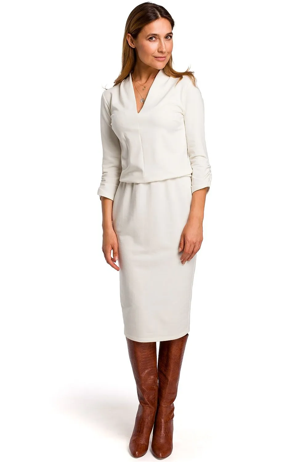 Elegant A-Line Dress with Elastic Waist