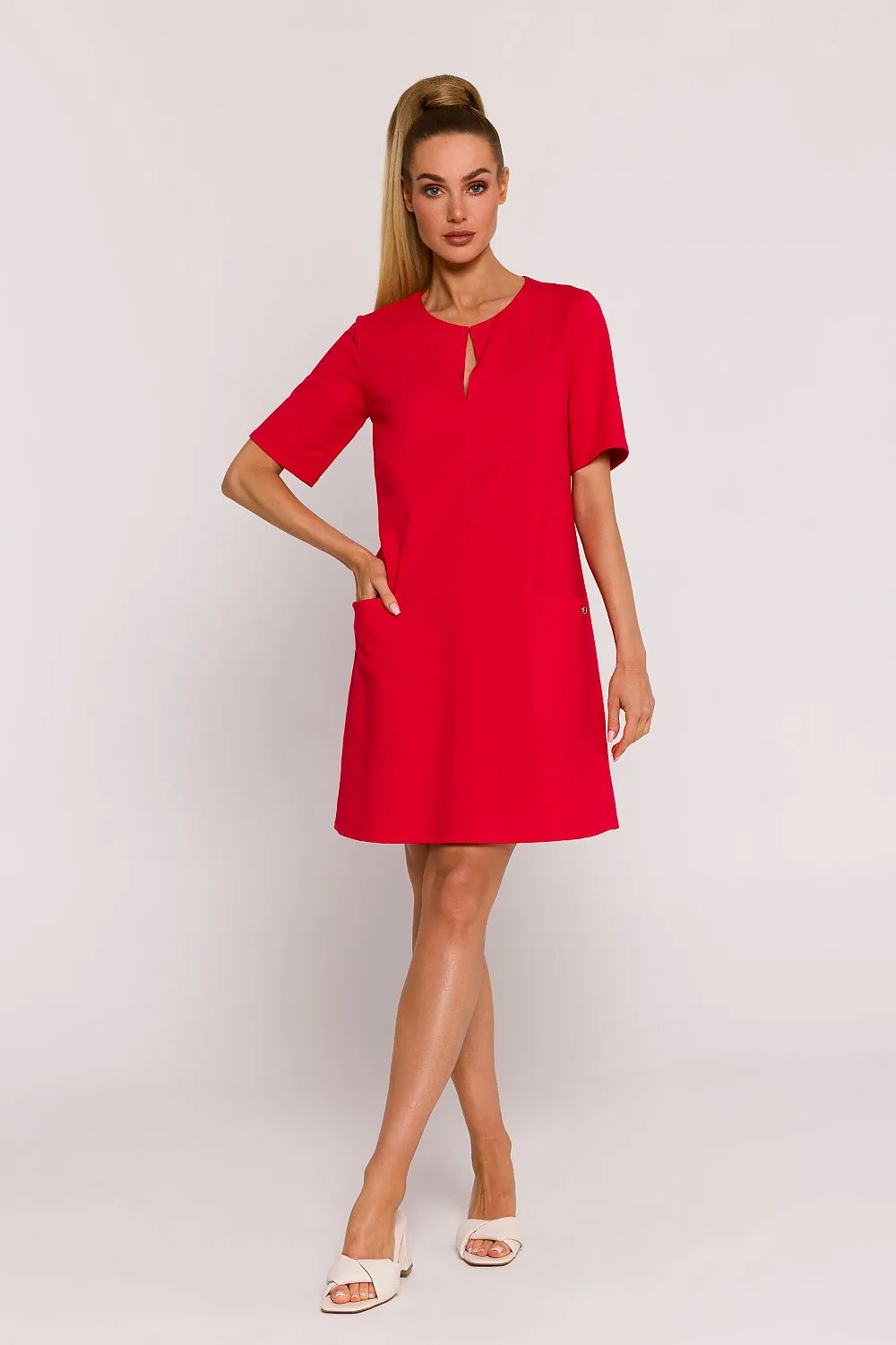 Elegant Draped A-Line Dress