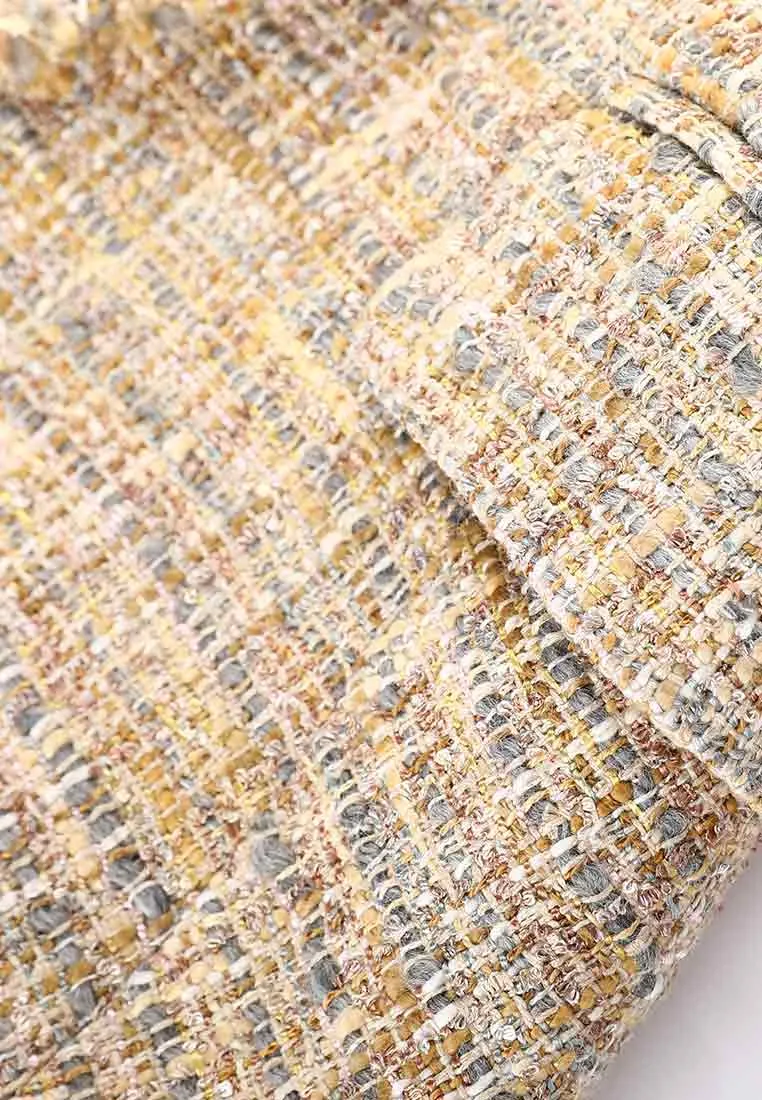 Elegant plaid tweed jacket