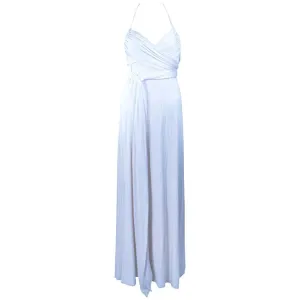 ELIZABETH MASON COUTURE White Silk Jersey Draped Gown