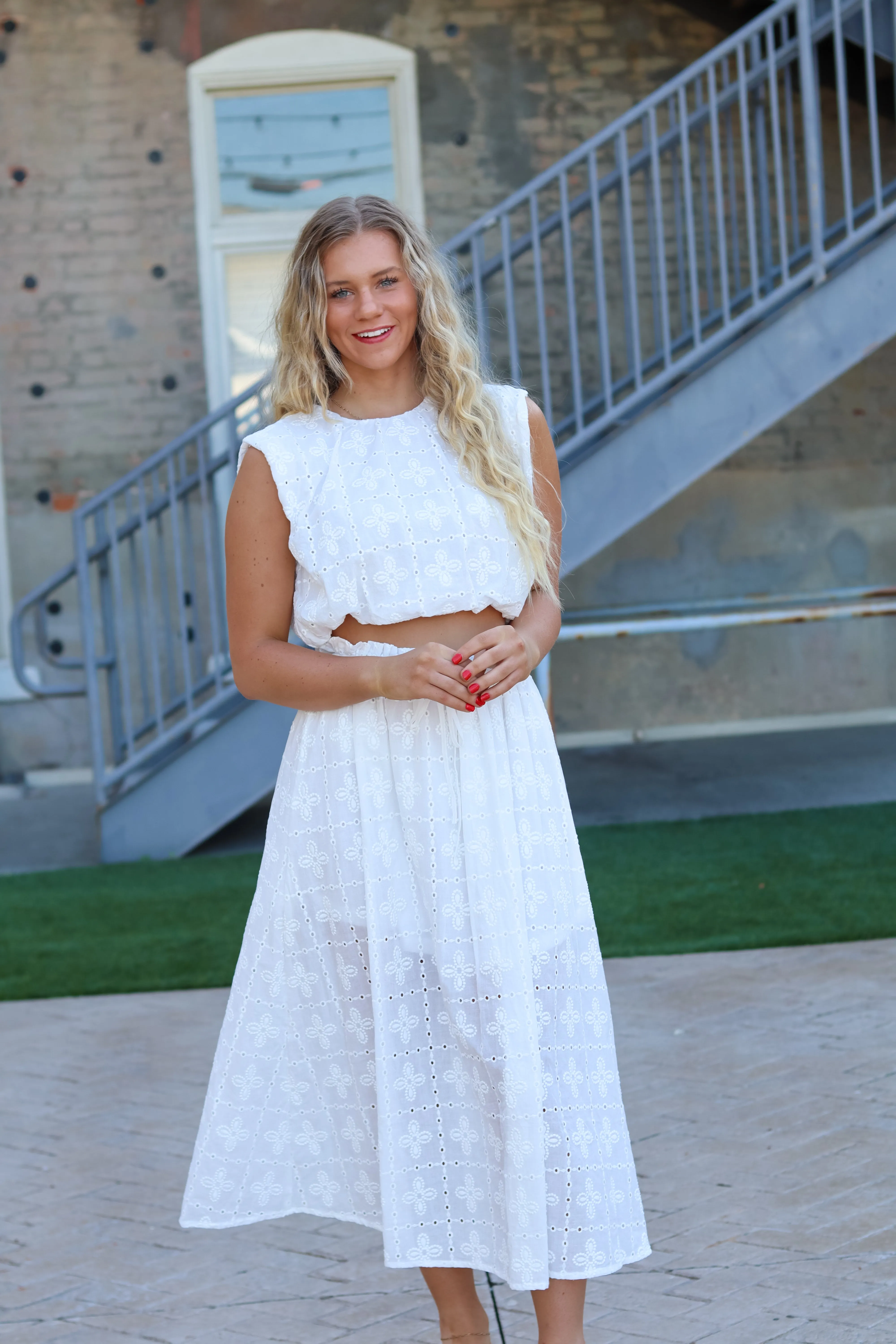 Elsa Eyelet Skirt Set