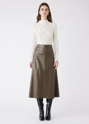 ESMAEE Confession Midi Skirt - Khaki
