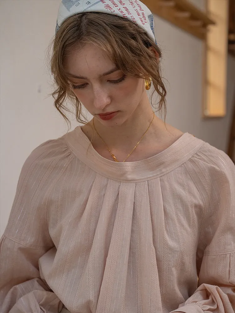 Ethereal Glow Pleated Blouse