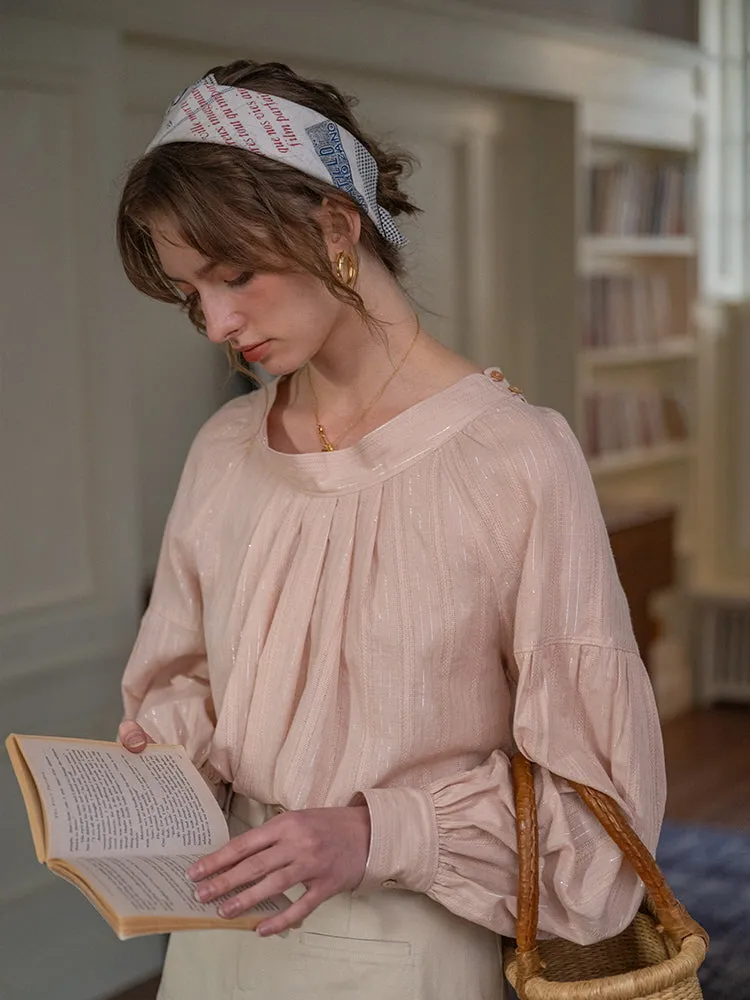 Ethereal Glow Pleated Blouse