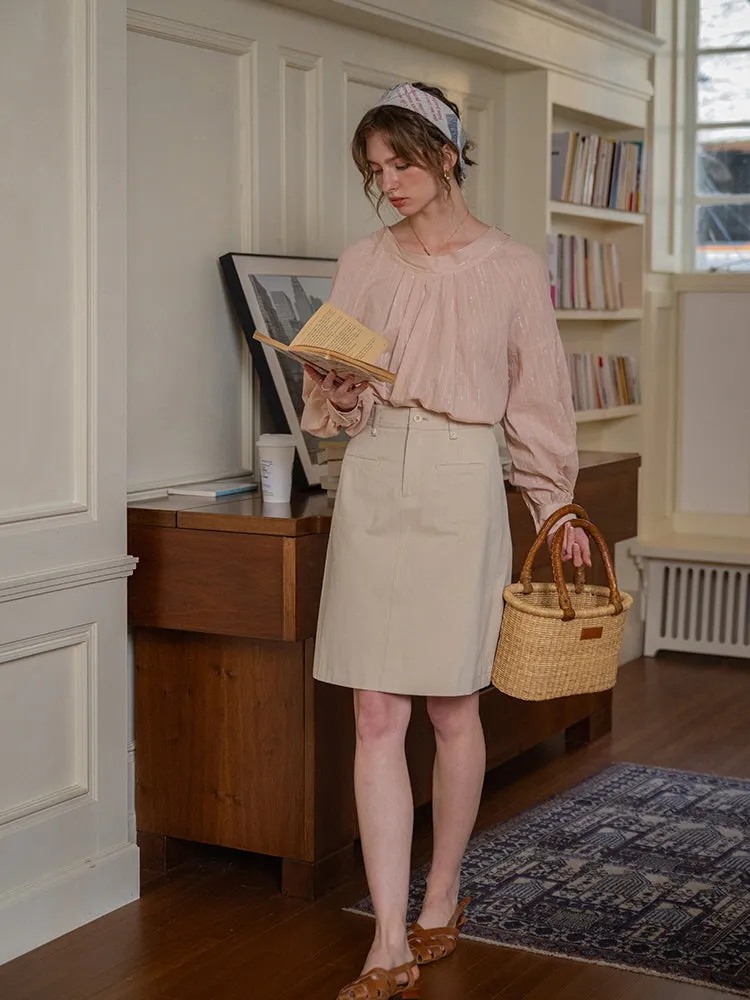 Ethereal Glow Pleated Blouse
