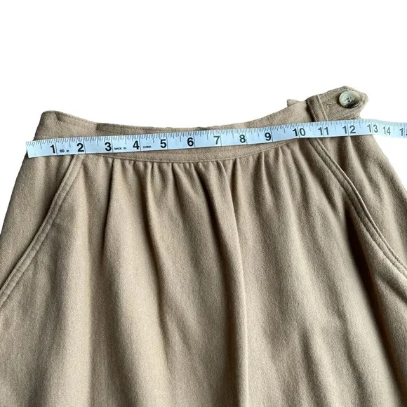 Evan Pinecone 70’s Vintage wool midi skirt tan women’s size 10