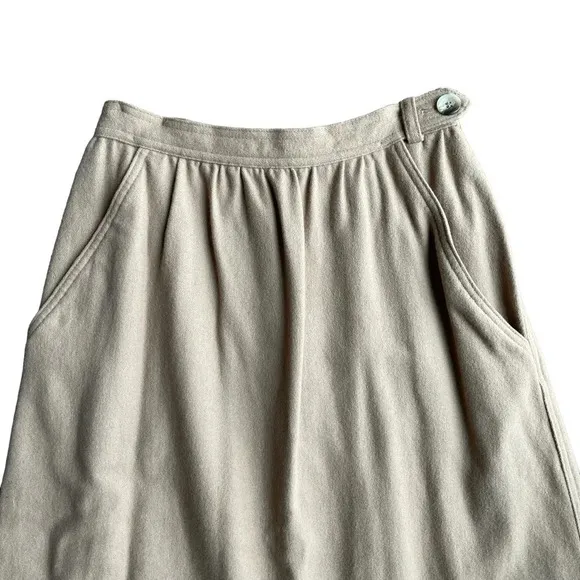 Evan Pinecone 70’s Vintage wool midi skirt tan women’s size 10
