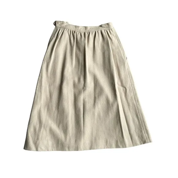 Evan Pinecone 70’s Vintage wool midi skirt tan women’s size 10