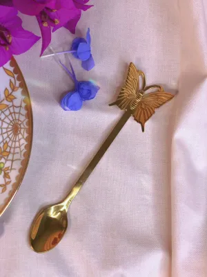 Fancy Tea Spoon Butterfly gold