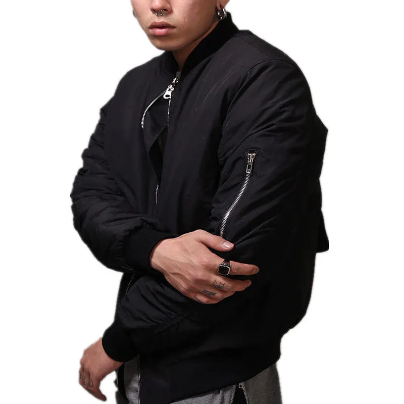 Fashion Mens Military Style Bomber Jacket Black Mens Slim Fit Hip Hop Varsity Baseball Jacket Q1646