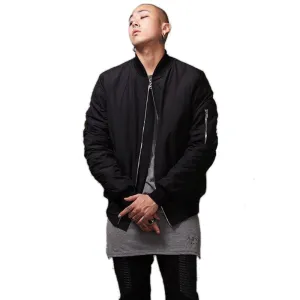 Fashion Mens Military Style Bomber Jacket Black Mens Slim Fit Hip Hop Varsity Baseball Jacket Q1646
