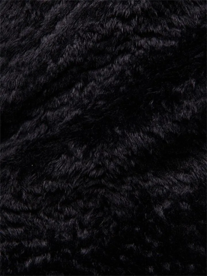 Fashion Solid Color Zipper Stitching Fur Collar Men's Leather Jacket