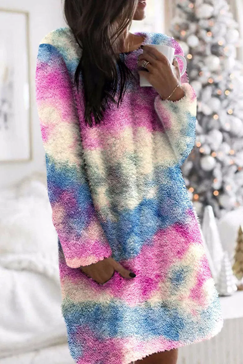 Fashion Sweet Print O Neck A Line Dresses
