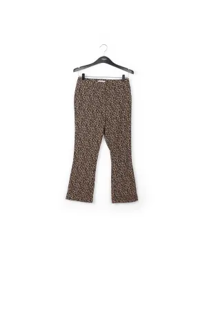 Flared-fit leopard-motif pants