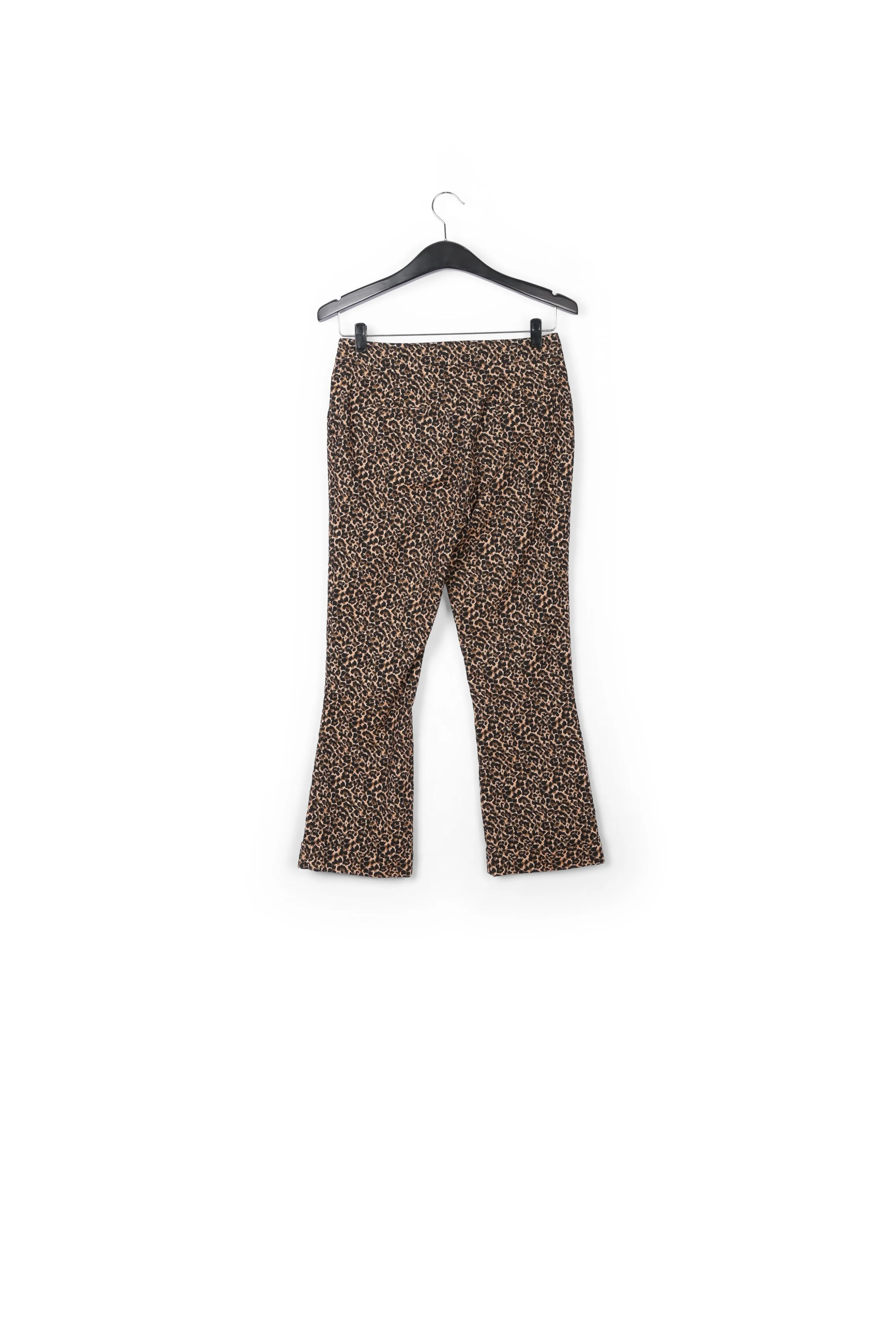 Flared-fit leopard-motif pants