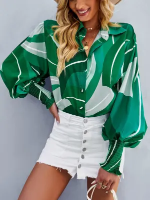 Fleetwood Blouse - Green Print