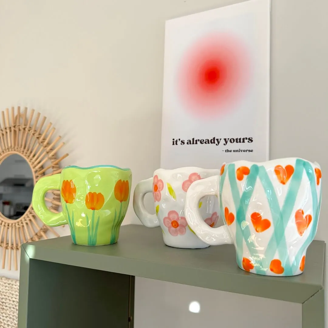 Flora Vintage Ceramic Mugs