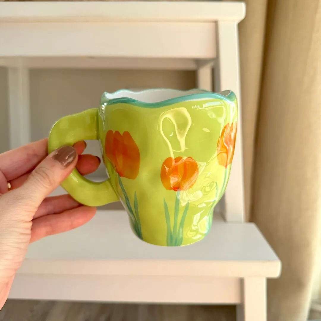 Flora Vintage Ceramic Mugs