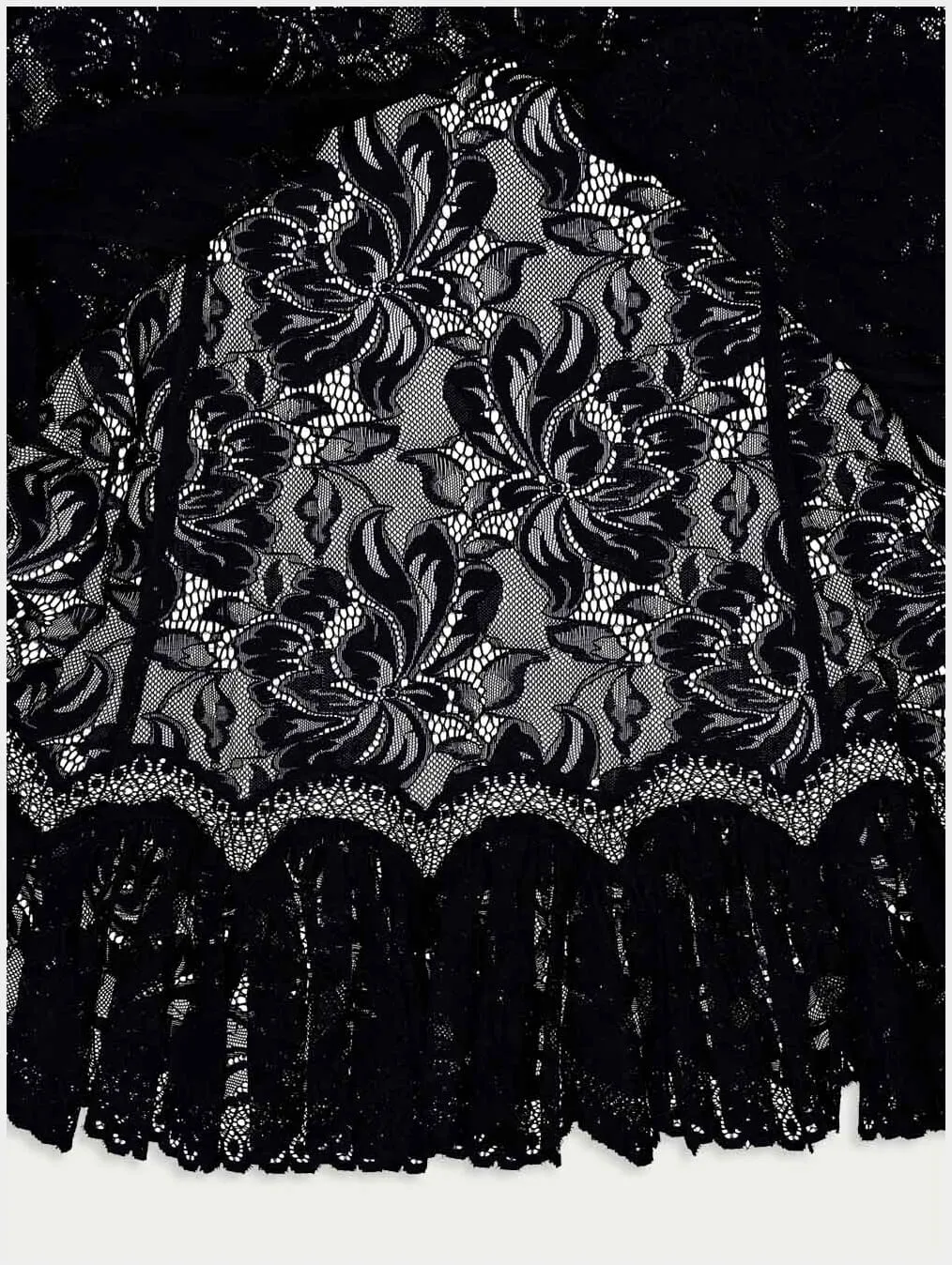 Floral-Lace Midi Skirt