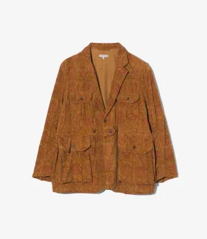 Folk Jacket – Khaki Floral Printed Corduroy