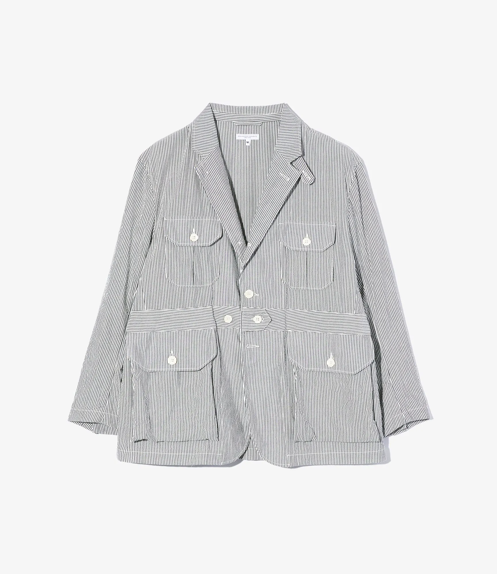 Folk Jacket – Navy Stripe Cotton Seersucker
