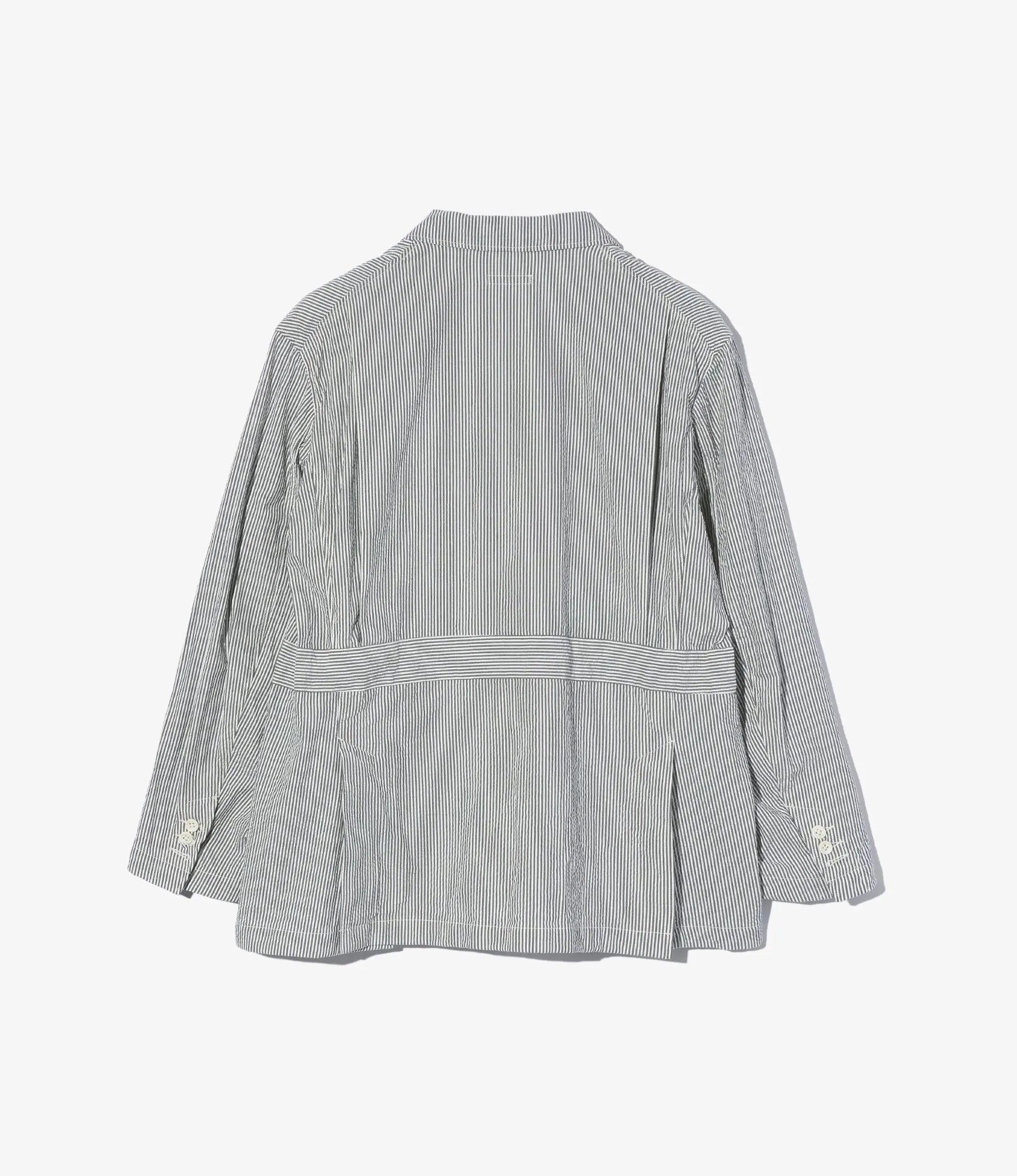 Folk Jacket – Navy Stripe Cotton Seersucker