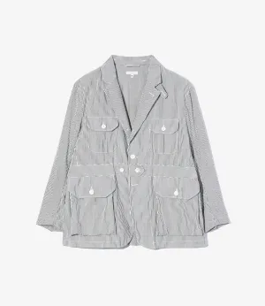 Folk Jacket – Navy Stripe Cotton Seersucker