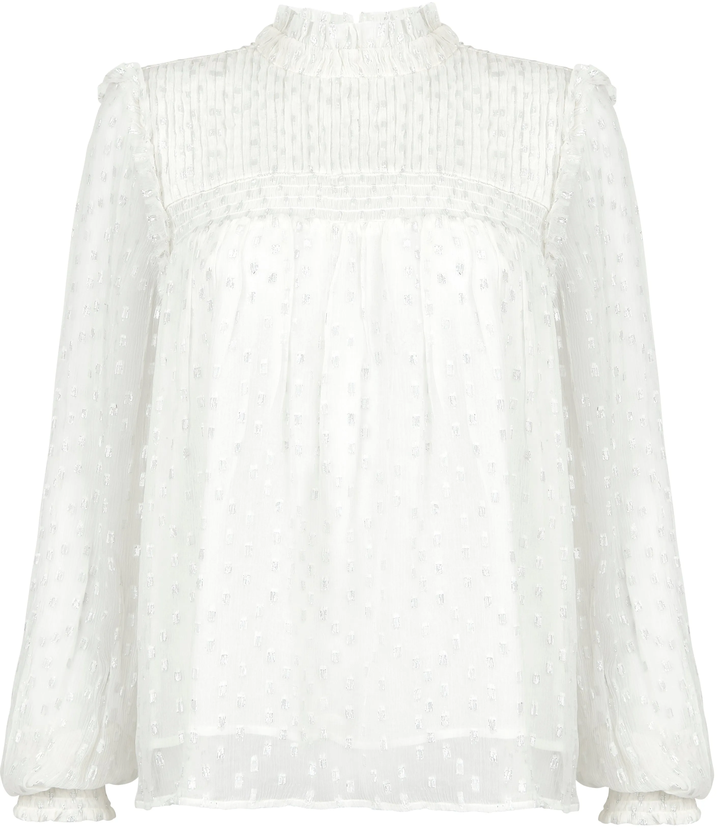 Frame white and silver blouse Size 10UK