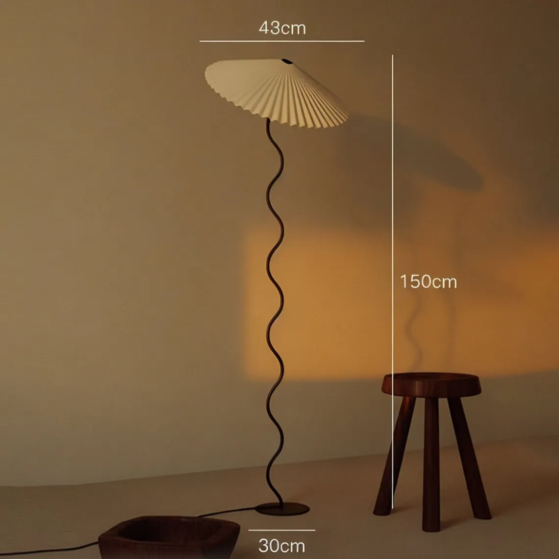 French Pleated Floor and Table Lamps